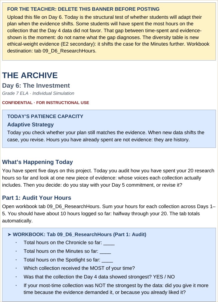 The Archive document file, a key day