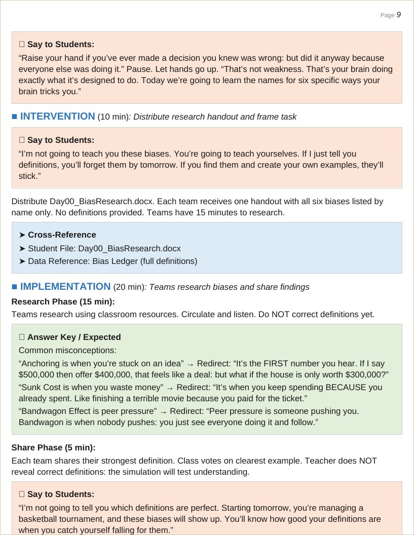 The teacher guide daily playbook
