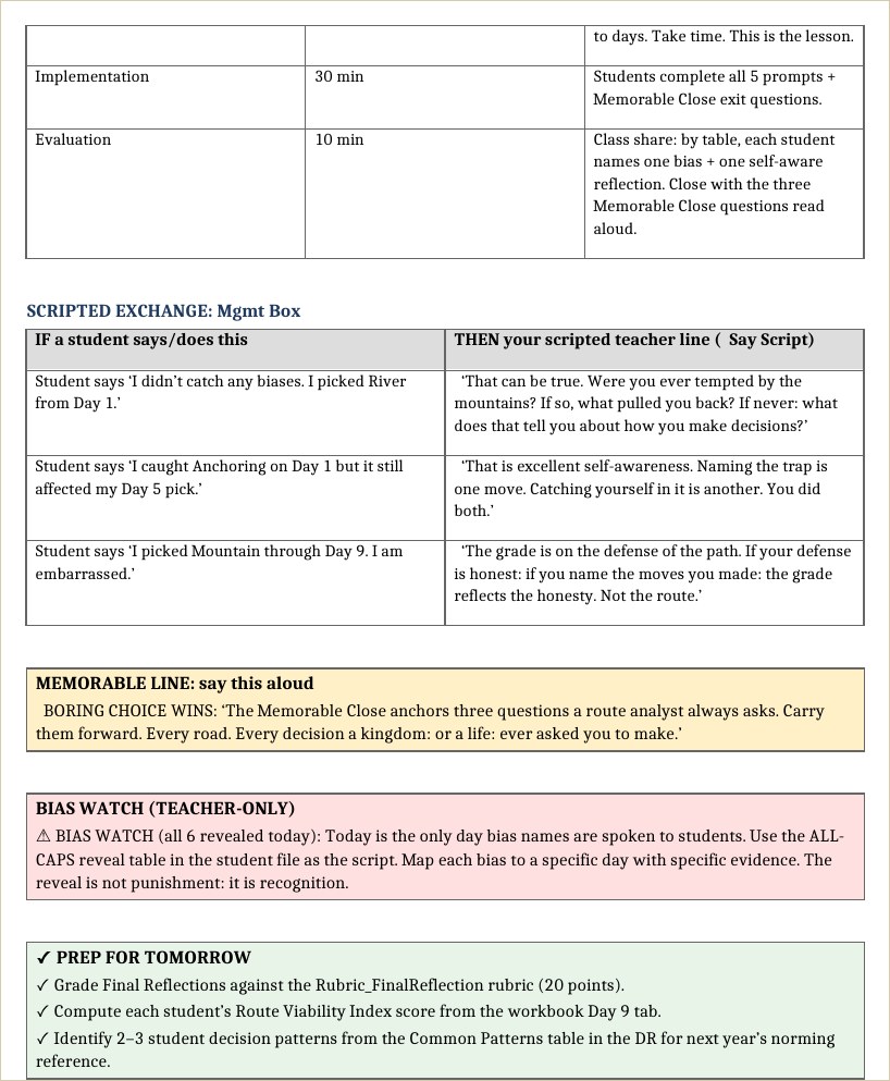 The grading note: graded on reasoning, not the route