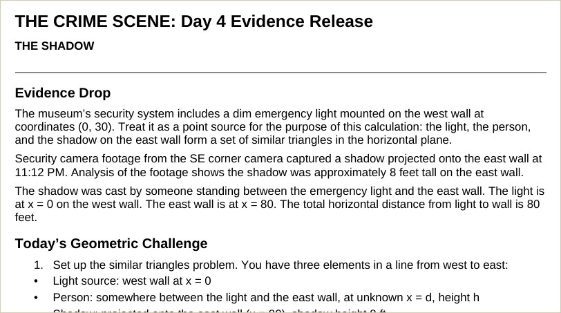 A daily student evidence release from The Crime Scene