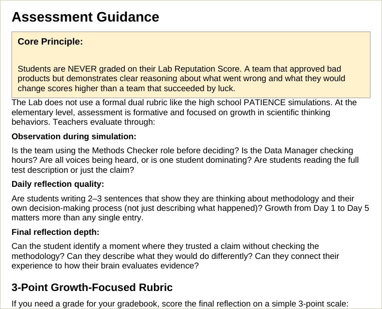 The grading note: graded on reasoning, not the call
