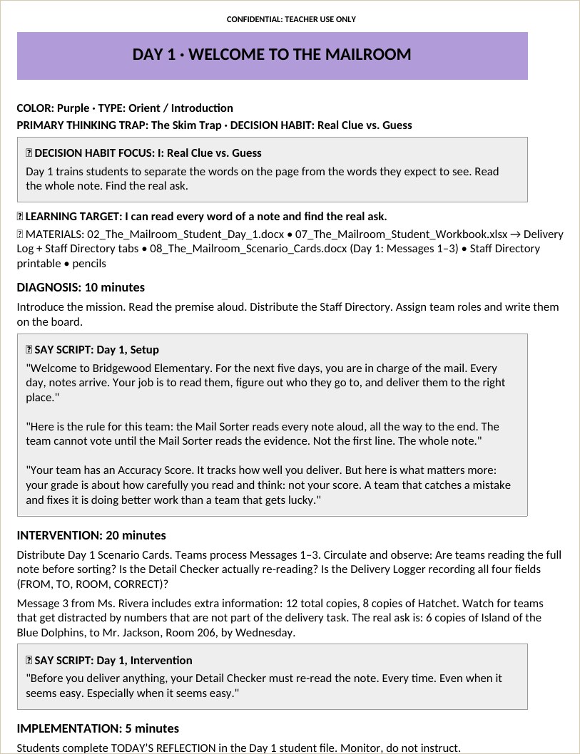 The teacher guide daily playbook