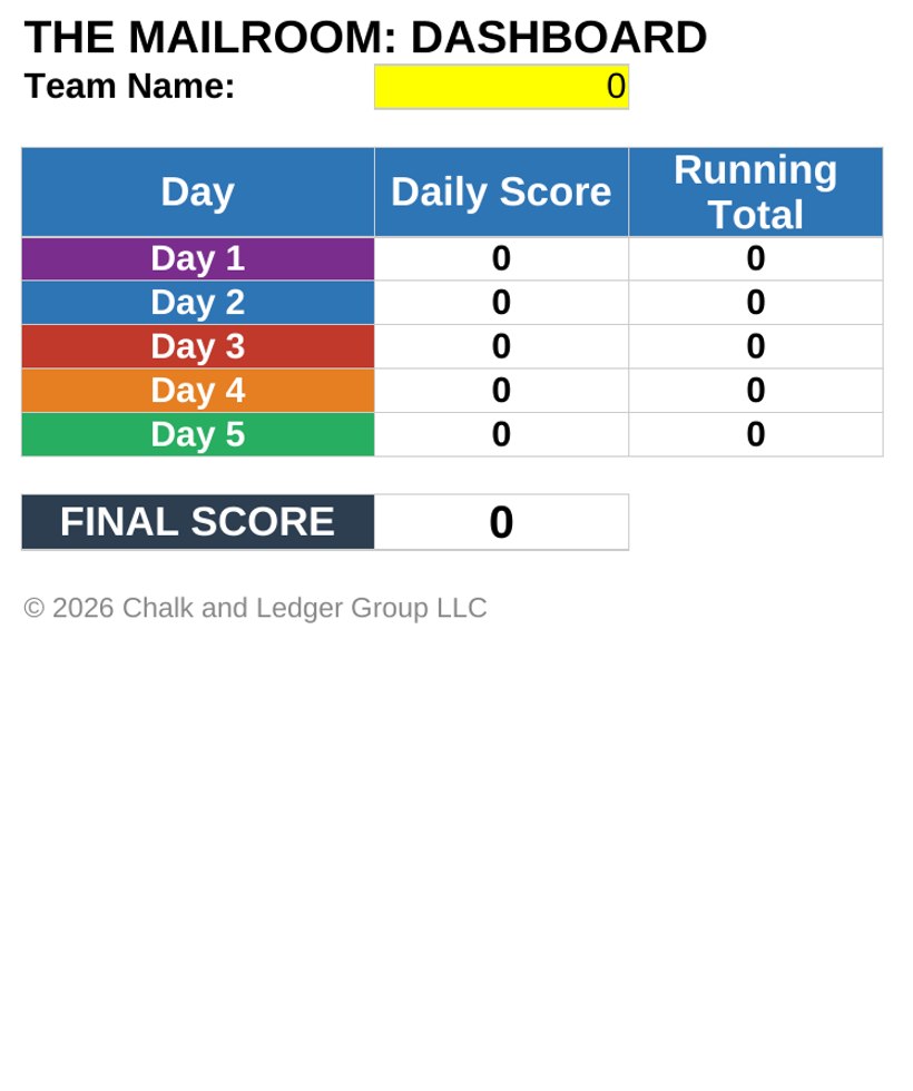 The student workbook delivery log that scores itself