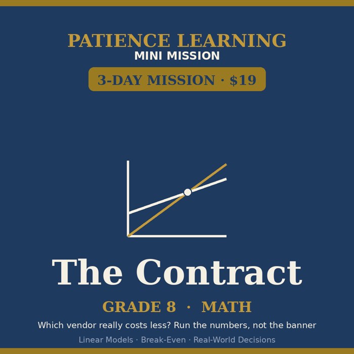 The Contract — Grade 8 Math Mini Mission