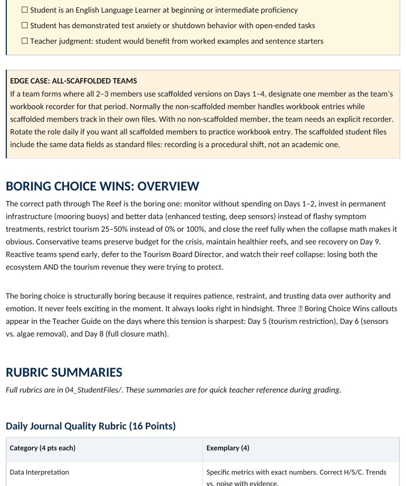 The teacher guide daily playbook