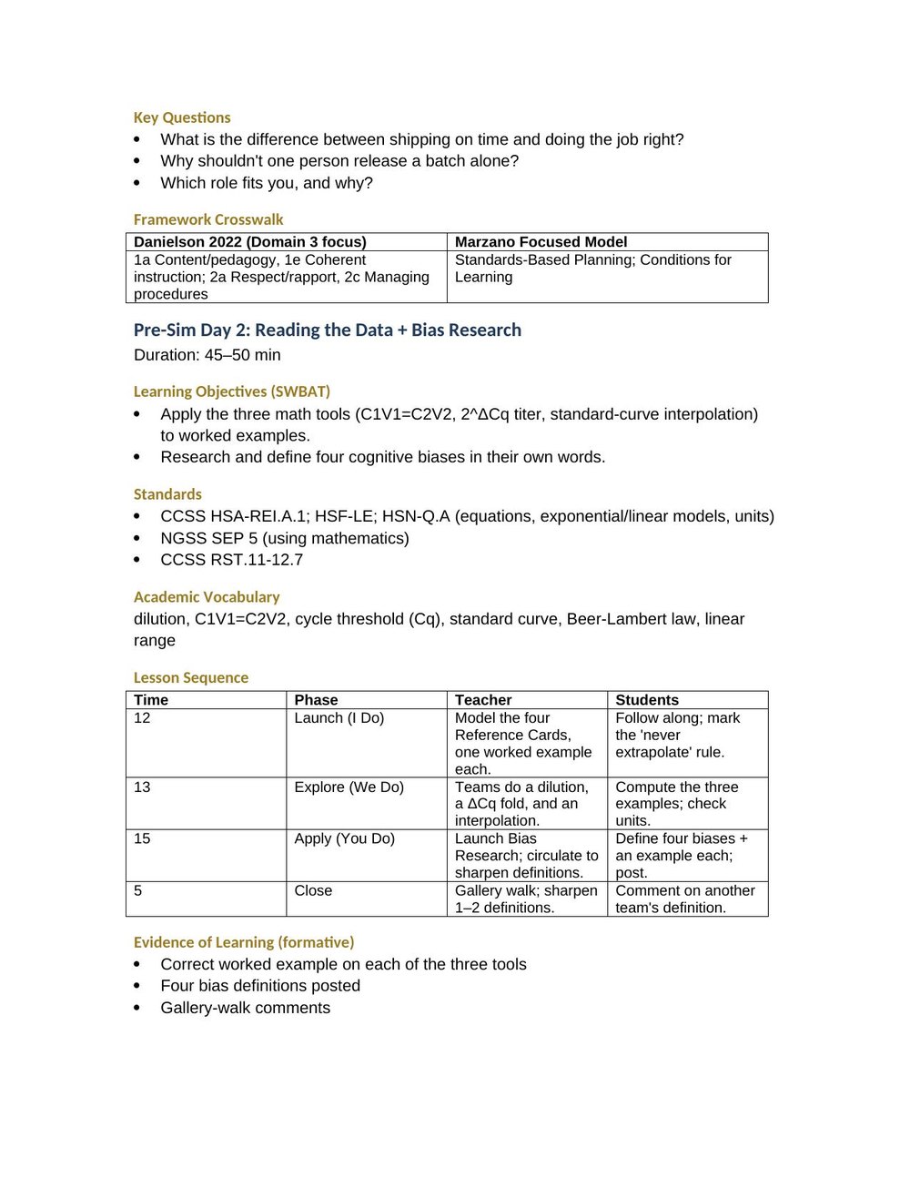 The included admin-ready lesson plan for The Release