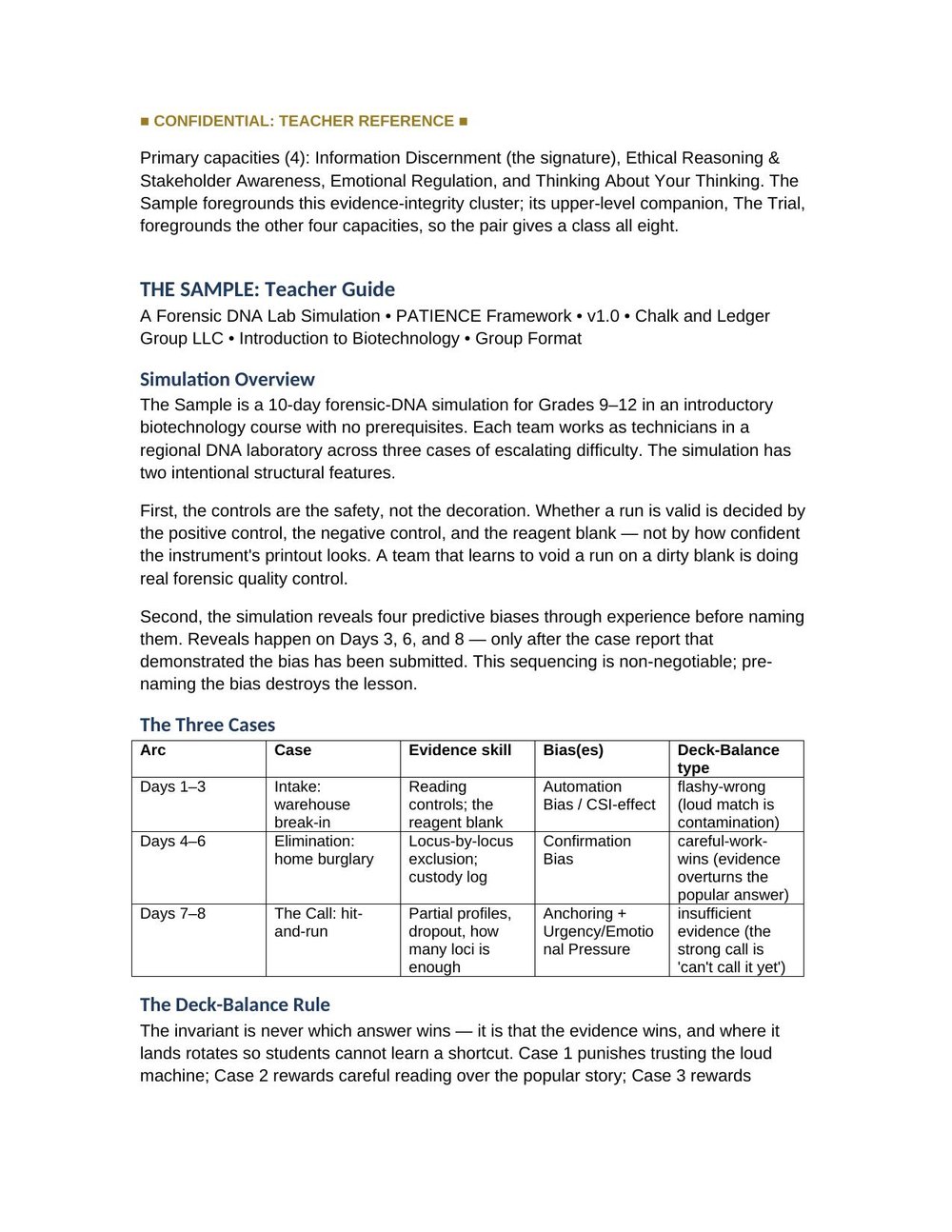 The teacher guide daily playbook for The Sample
