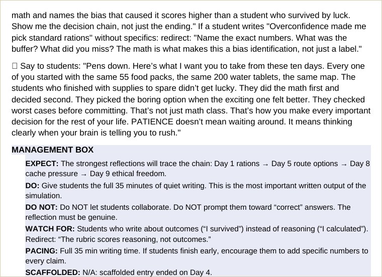 The grading note: graded on reasoning, not whether they make it